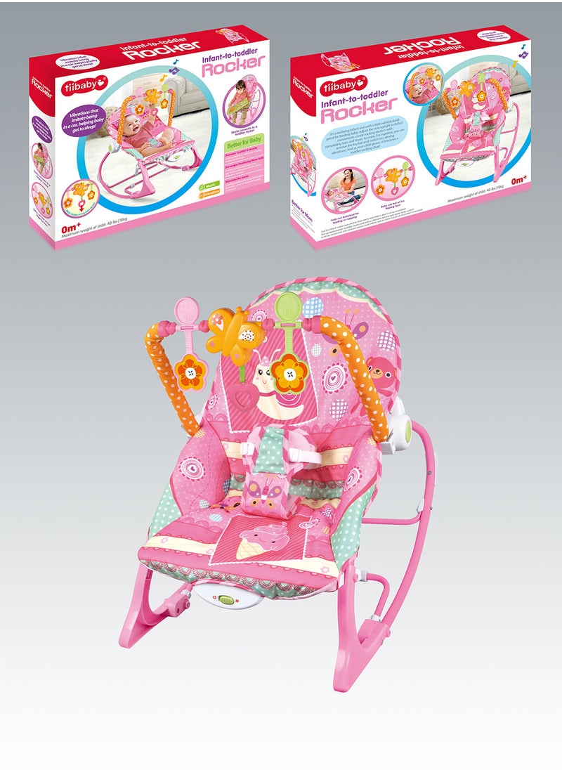 MaBaby - Multifunctional Baby Rockers, Cartoon Newborn Rocking Chair With Music And Toy, Can Sit And Lie, Baby Bouncer - Image 1