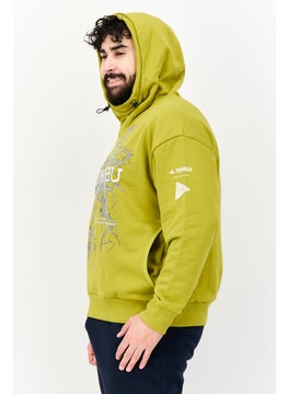 Adidas Men Sportswear Fit Long Sleeve Outdoor Hoodies, Olive  - Image 2