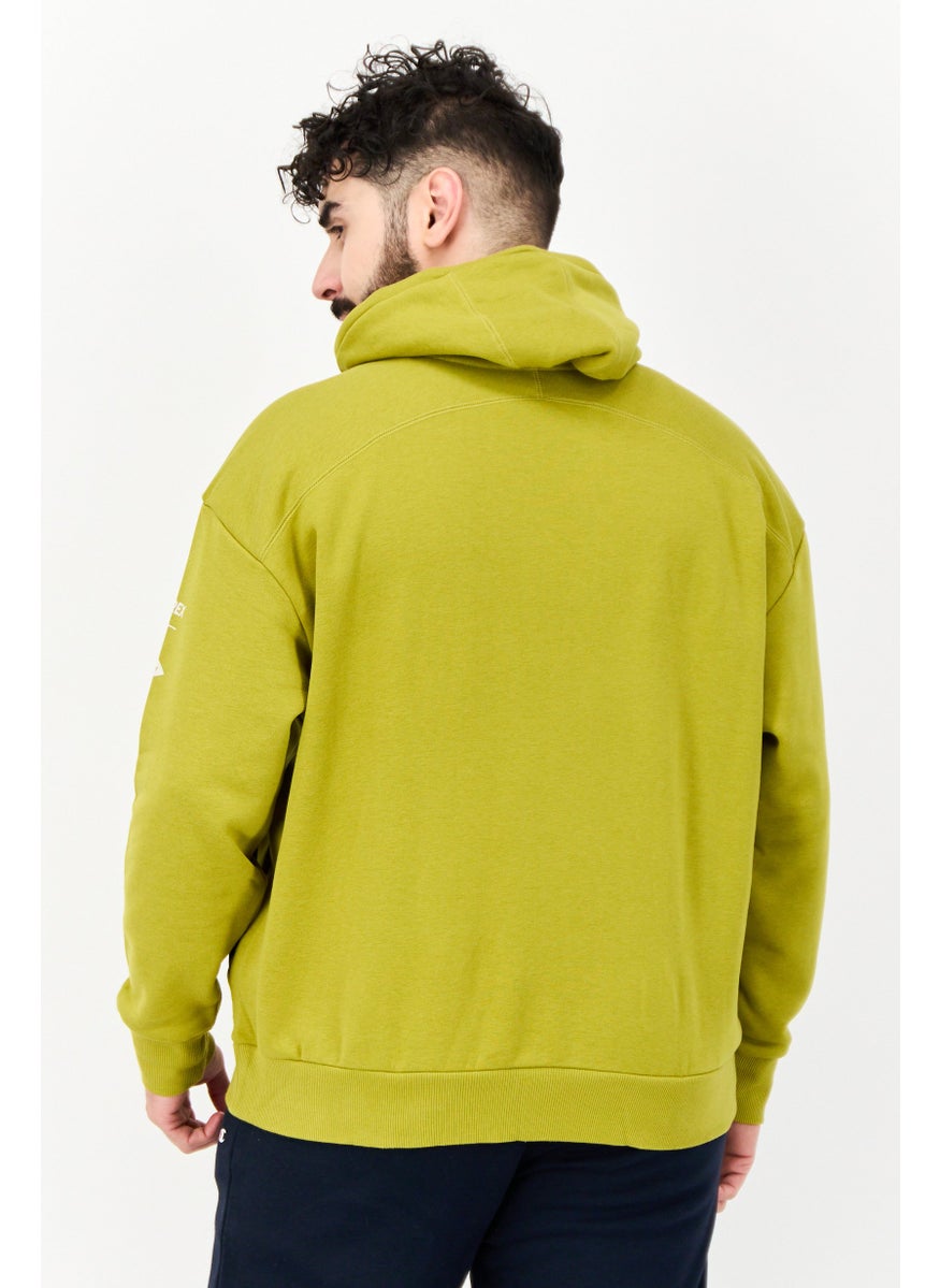 Adidas Men Sportswear Fit Long Sleeve Outdoor Hoodies, Olive  - Image 3