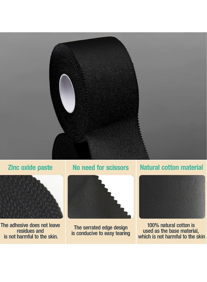 Excefore Black Athletic Sports Tape, Very Strong Easy Tear No Sticky Residue Tape for Athlete & Sport Trainers & First Aid Injury Wrap,Suitable for Bats,Tennis,Gymnastics & Boxing（1.5in X 35ft, 3 Pack） - Image 3