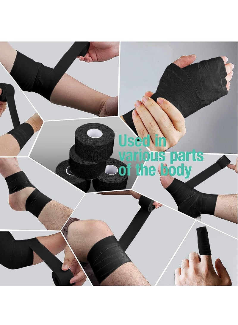 Excefore Black Athletic Sports Tape, Very Strong Easy Tear No Sticky Residue Tape for Athlete & Sport Trainers & First Aid Injury Wrap,Suitable for Bats,Tennis,Gymnastics & Boxing（1.5in X 35ft, 3 Pack） - Image 4
