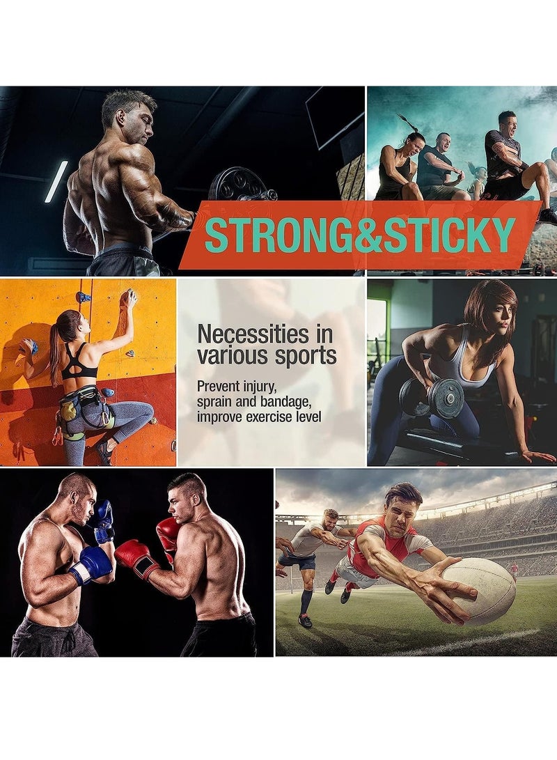 Excefore Black Athletic Sports Tape, Very Strong Easy Tear No Sticky Residue Tape for Athlete & Sport Trainers & First Aid Injury Wrap,Suitable for Bats,Tennis,Gymnastics & Boxing（1.5in X 35ft, 3 Pack） - Image 2