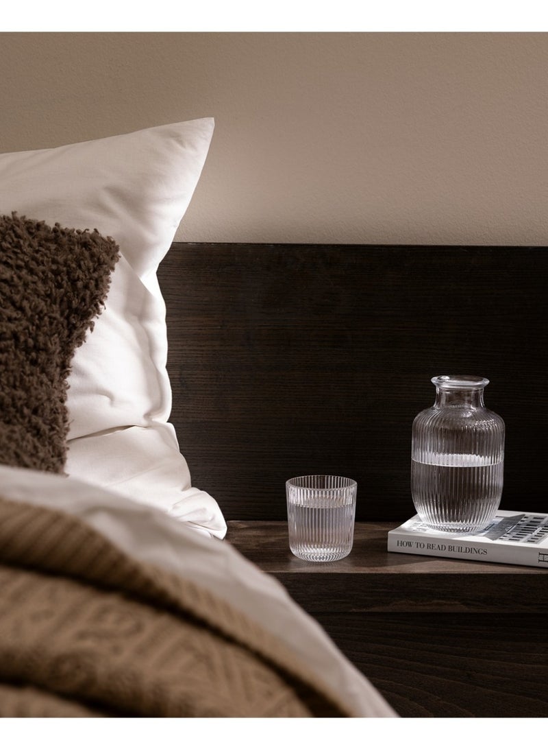 كيتشينو طقم إبريق مياه ليلي بجانب السرير مع كوب، إبريق شفاف لغرفة النوم وغرفة الضيوف، وعاء غسيل الفم الزجاجي للحمام (548.5 مل) - Image 2