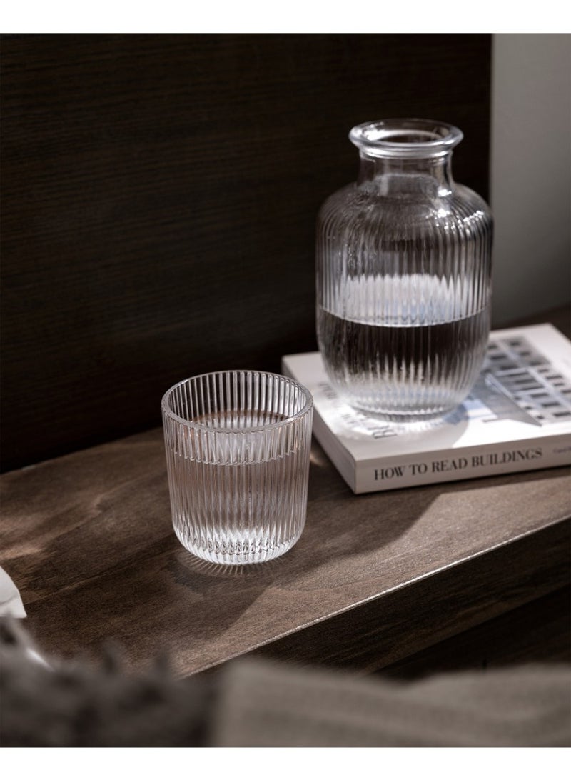 كيتشينو طقم إبريق مياه ليلي بجانب السرير مع كوب، إبريق شفاف لغرفة النوم وغرفة الضيوف، وعاء غسيل الفم الزجاجي للحمام (548.5 مل) - Image 4