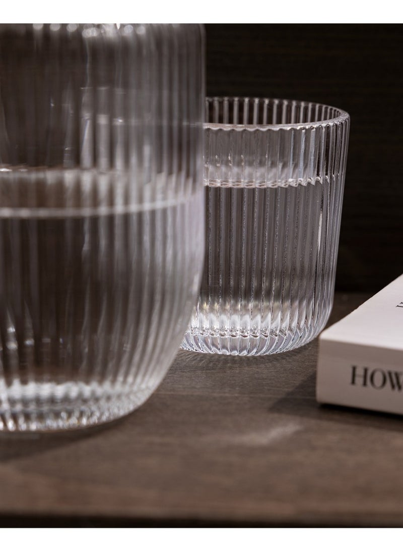 كيتشينو طقم إبريق مياه ليلي بجانب السرير مع كوب، إبريق شفاف لغرفة النوم وغرفة الضيوف، وعاء غسيل الفم الزجاجي للحمام (548.5 مل) - Image 5