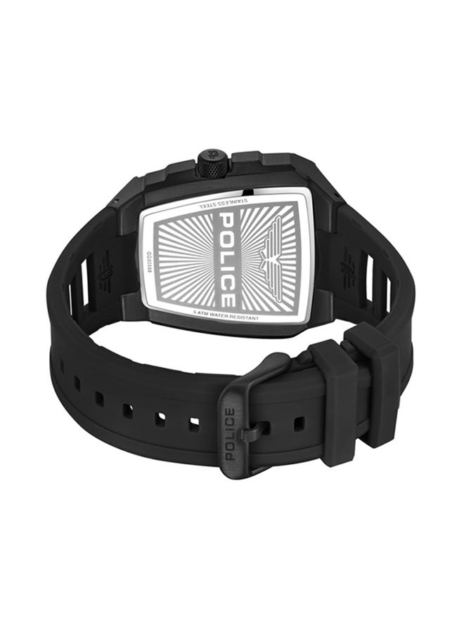 POLICE Men Tough Gear Black Dial Black Silicone Strap Gents Chronograph Watch With Stainless Steel Case - Image 3