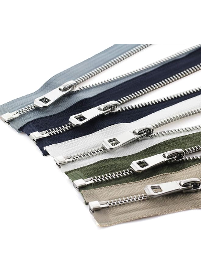 5# 35-85cm Open End Auto Lock Platinum Coated Metal Zipper Use for Clothes Shoes Bag Garment Grey 45cm  - Image 3