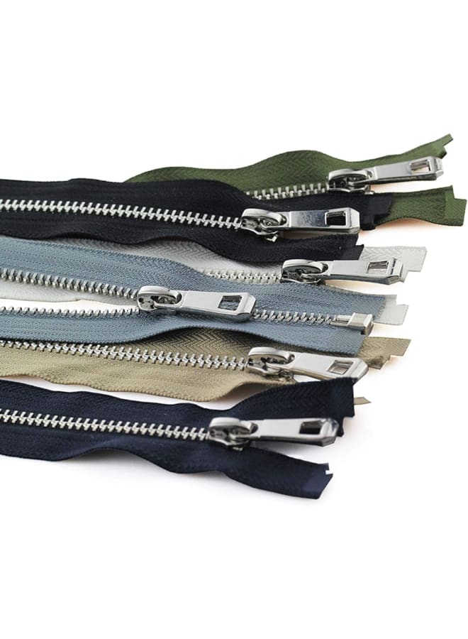 5# 35-85cm Open End Auto Lock Platinum Coated Metal Zipper Use for Clothes Shoes Bag Garment Grey 45cm  - Image 5