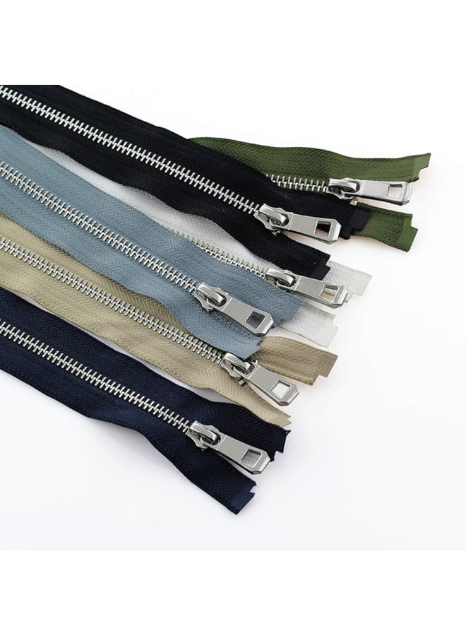5# 35-85cm Open End Auto Lock Platinum Coated Metal Zipper Use for Clothes Shoes Bag Garment Grey 45cm  - Image 4
