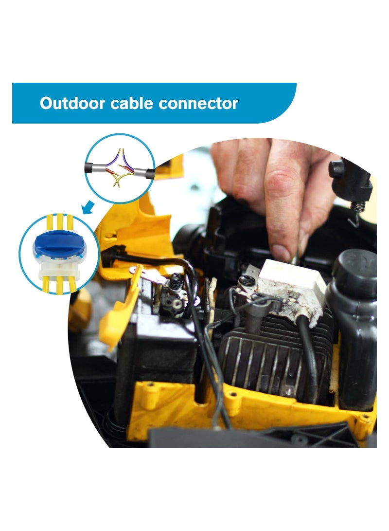 Barakah 30 Pcs Electrical IDC 314-BOX Wire Connectors, Moistureproof 3 Wire Self-Stripping Pigtail Connectors for 22-14 AWG Cables, Robotic Lawn Mowers, Auto Irrigation System - Image 3