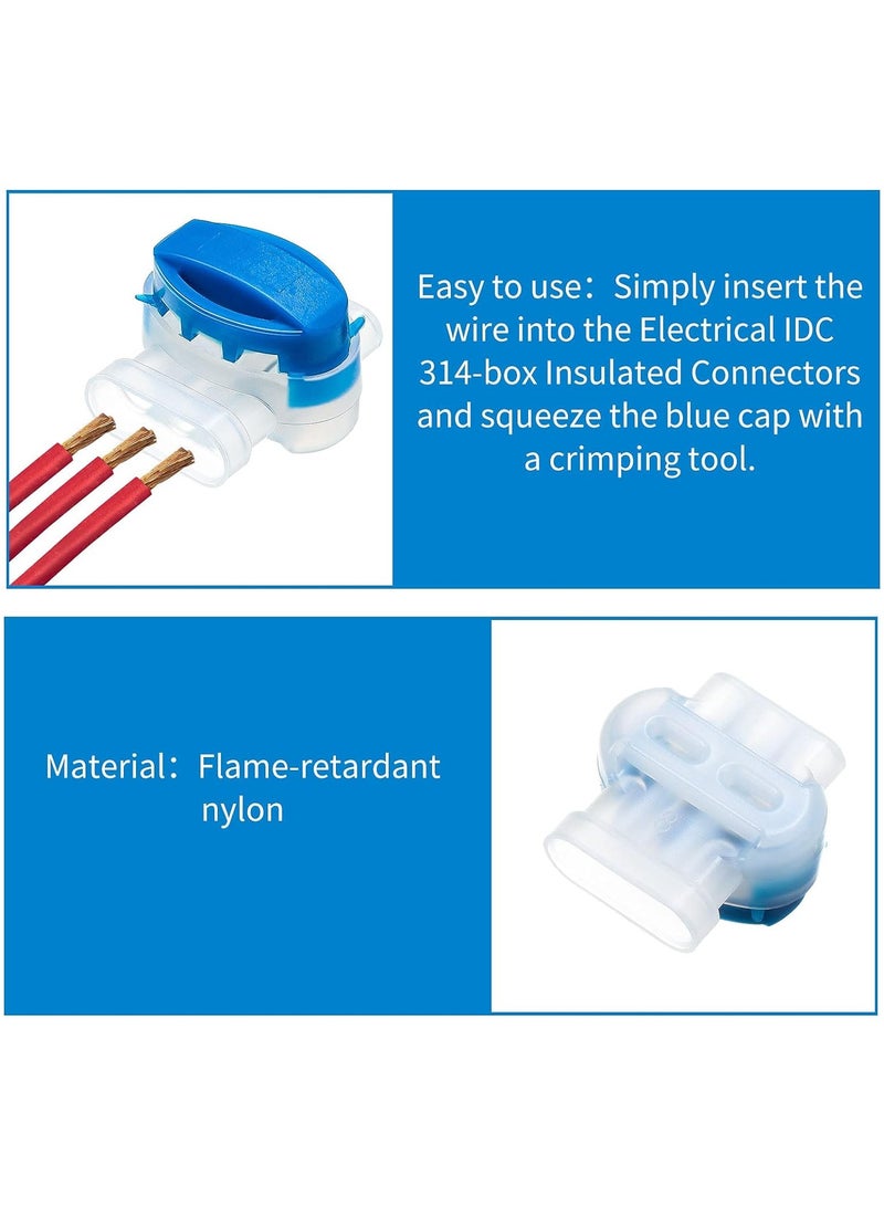 Barakah 30 Pcs Electrical IDC 314-BOX Wire Connectors, Moistureproof 3 Wire Self-Stripping Pigtail Connectors for 22-14 AWG Cables, Robotic Lawn Mowers, Auto Irrigation System - Image 2