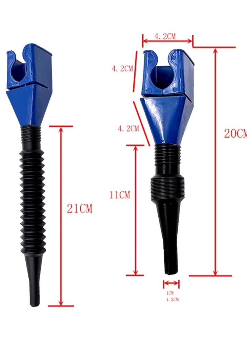 Generic Funnel for pouring and filling the car with fuel, engine oil or coolant, blue color. The advantage of its design, small size and flexible ability to expand and fold, makes it an important tool insid  - Image 4