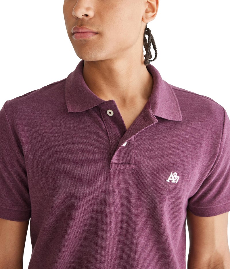 Aeropostale ايرو A87 بولو صلب بيك، بورغندي داكن، M - Image 3