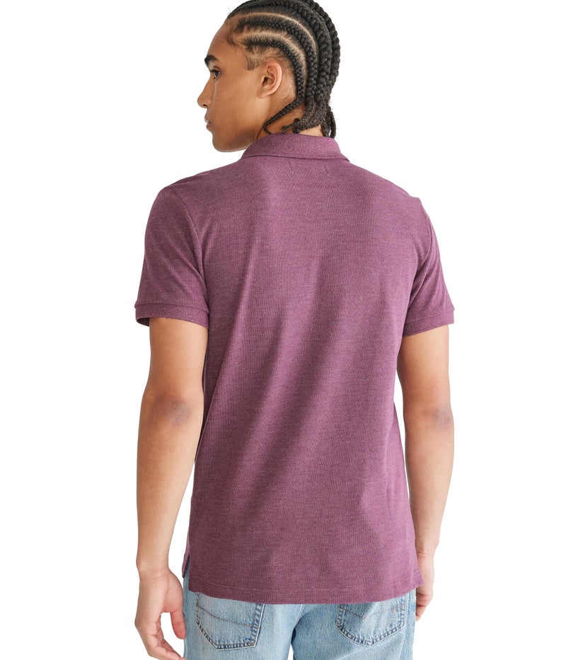 Aeropostale ايرو A87 بولو صلب بيك، بورغندي داكن، M - Image 2