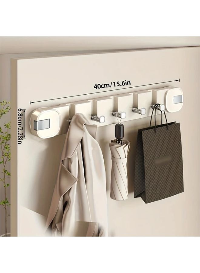 Black Wall Mounted Suction Cup Hook Rack Foldable Storage Organizer No Drill - Image 4