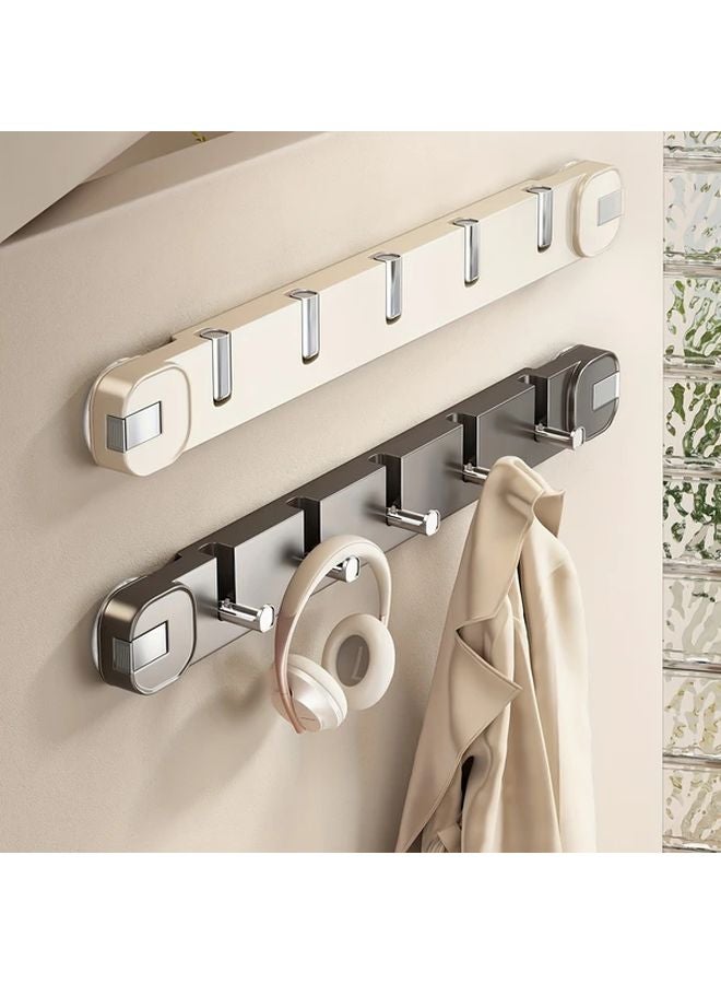 Black Wall Mounted Suction Cup Hook Rack Foldable Storage Organizer No Drill - Image 3