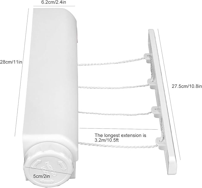 GAMAHA Flexible Cloth Drying Rope Automatic Retractable Clothesline Foldable Wall Mount Cloth Drying Hanger Telescopic Clothes Drying Rope IndoorOutdoor Retractable Clothesline - Image 4