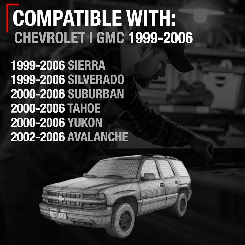 T1A Exterior Front Passenger Door Handle - Compatible with 1999-2006 Chevrolet Silverado, 02-06 Avalanche, Suburban, Tahoe; 1999-2006 GMC Sierra, Yukon - Textured Black - OEM 15034986 - Image 4