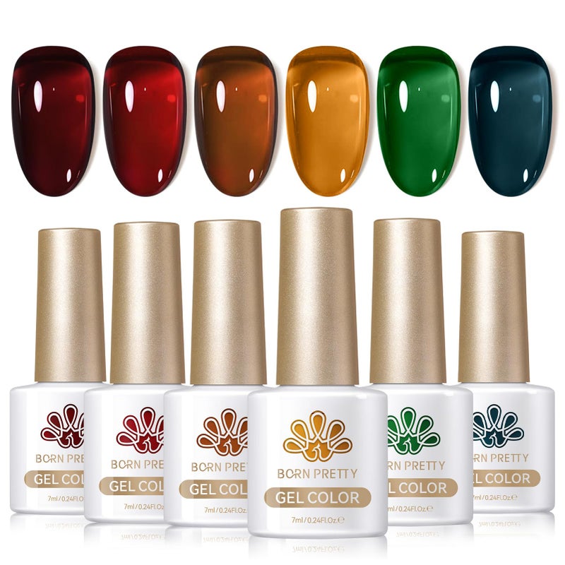 Born Pretty Green Gel Nail Polish Spring Summer Jelly Transparent, Cat Magnetic Eye,Shimmer Glitter Holographic St. Patrick's Day Green Gel Polish Kit for Salon Manicure and Nail Art DIY at Home - Image 1
