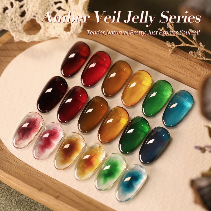 Born Pretty Green Gel Nail Polish Spring Summer Jelly Transparent, Cat Magnetic Eye,Shimmer Glitter Holographic St. Patrick's Day Green Gel Polish Kit for Salon Manicure and Nail Art DIY at Home - Image 3