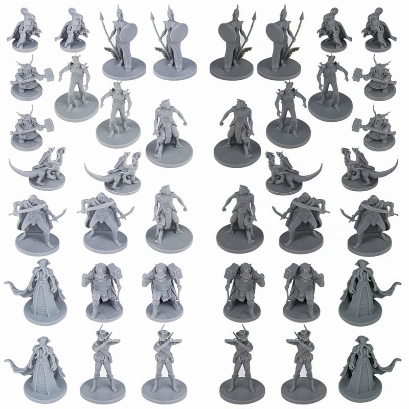 Path Gaming 40 Fantasy Tabletop Miniatures for Dungeons and Dragons  28MM Scaled 10 Unique Designs Bulk Unpainted - Image 3