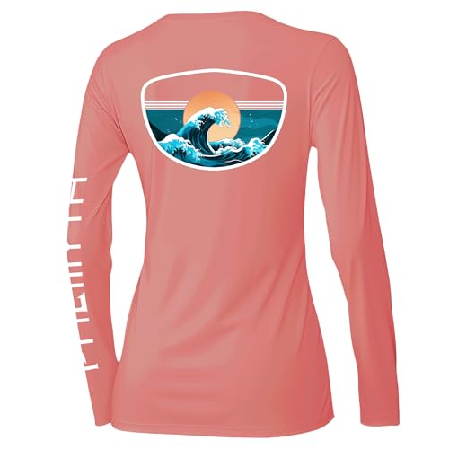 Palmyth Fishing Shirts for Women UPF 50 Sun Protection Long Sleeve TShirt CoralTidal M - Image 1