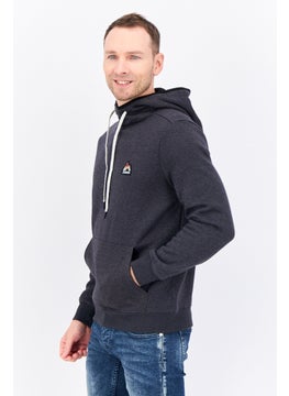 Avalanche Men Hooded Brand Logo Long Sleeves Sweatshirt, Grey  - Image 2