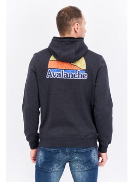 Avalanche Men Hooded Brand Logo Long Sleeves Sweatshirt, Grey  - Image 3