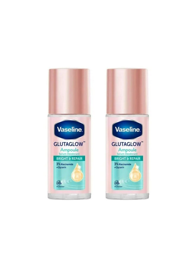 فازلين أمبولات جلوتا جلو مزيل عرق ومفتح ومرمم للبشرة، 45 مل، قطعتان - Image 1