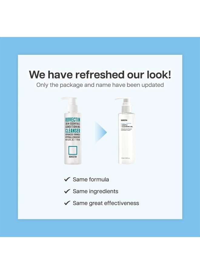 rovectin - Aqua Cleansing Gel (Conditioning Cleanser) Hydrating pH Balanced Facial Wash for Sensitive, Dry Skin | No Stripping, Fragrance-Free | Vegan, Korean Skincare (5.9 fl. oz) - Image 1