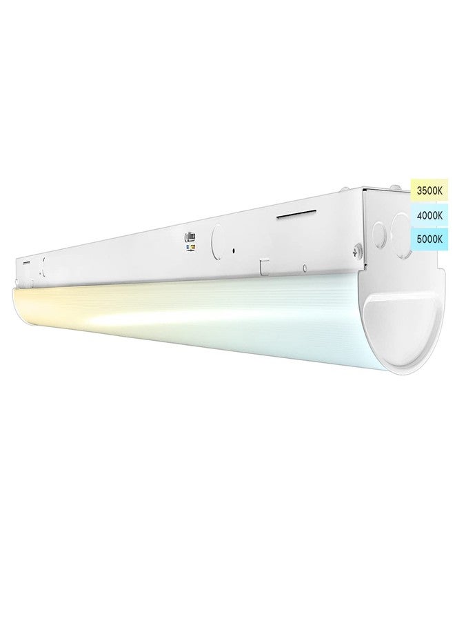 LUXRITE 3FT LED Strip Light Fixture, 25W, 3450 Lumens, Linear Shop Light, 3 Color Selectable 3500K-5000K, 0-10V Dimmable, Damp Rated, Flush Mount Ceiling Light, UL Listed - Garage, Workshop - Image 1