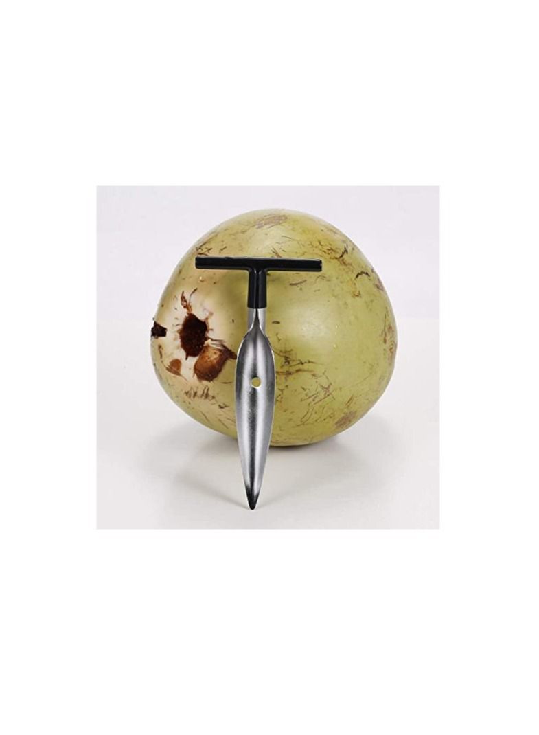 Excefore 2 PCS Coconut Opener Tool Set with 4 Reusable Straws & Brush, Food Grade Stainless Steel Coco Nut Bottle Opener for Young Thai Green Fresh Coconut Water, Safe and Easy Convenient Coco Drill Punch  - Image 2