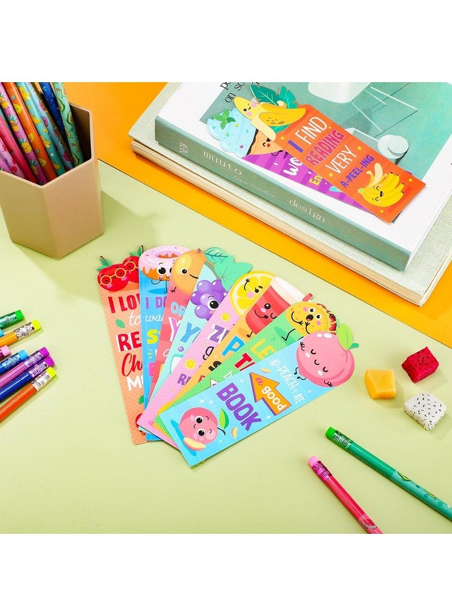 Teling 60 Pcs Scented Bookmarks and Scented Pencils Students Back to School Gifts Bulk Kids Fun Fruit Pencils Sniff Smelly Bookmarks for Classroom School Kids Students Rewards(Lovely) - Image 4