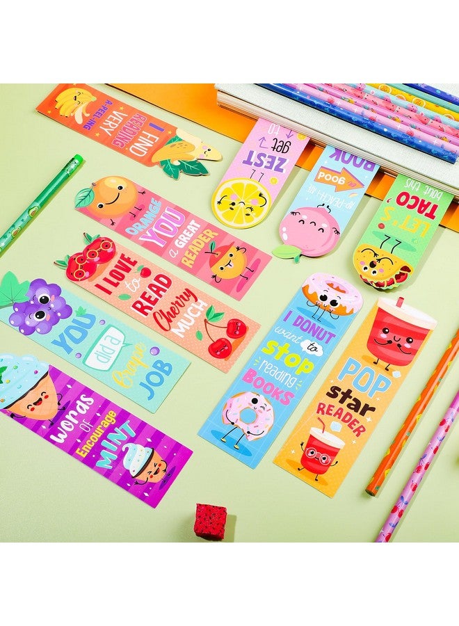 Teling 60 Pcs Scented Bookmarks and Scented Pencils Students Back to School Gifts Bulk Kids Fun Fruit Pencils Sniff Smelly Bookmarks for Classroom School Kids Students Rewards(Lovely) - Image 5