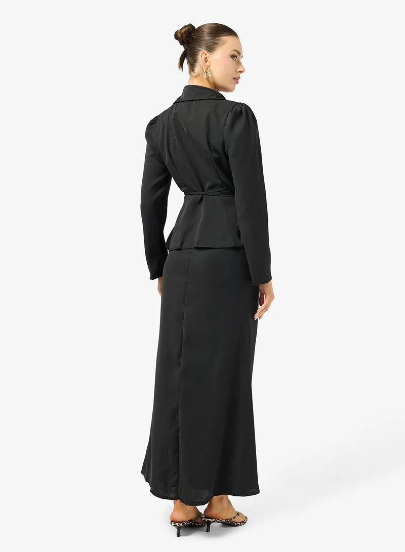 Ginger Wrap Around Peplum Top & Mermaid Skirt Coord Set