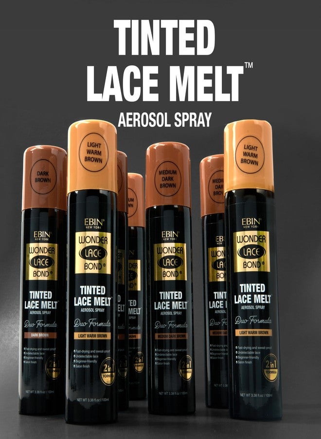 EBIN NEW YORK Wonder Lace Bond Tinted Lace Melt Aerosol Spray - Dark Brown 3.38oz/ 100ml - Quick Dry No Transfer Formula, Humid Resistant, Infused with Keratin for Protect Skin, Paraben Free - Image 2