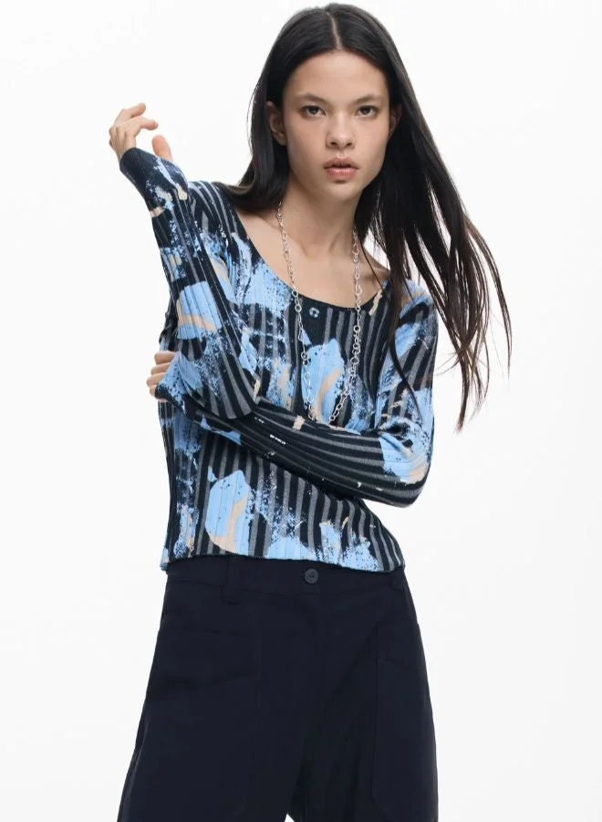 ديسيجوال سترة خفيفة الوزن ذات ملمس زهري