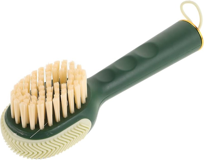 Multifunctional Shoe Cleaner Brush With Liquid Dispenser Soft Bristle For Wet And Dry Use Green - Image 1