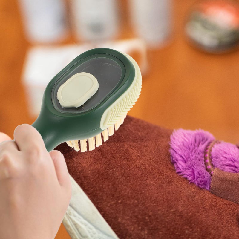 Multifunctional Shoe Cleaner Brush With Liquid Dispenser Soft Bristle For Wet And Dry Use Green - Image 5