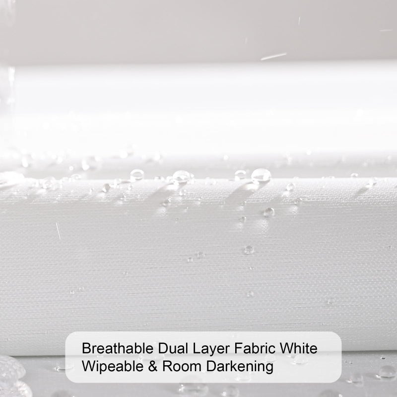 Persilux Cordless Zebra Blinds for Windows (15" W x 47" H, White) Light Filtering Zebra Shades for Indoor Windows, Sheer Shades Thermal Insulated Blinds with Upgraded Cassette, Window Shades for Home - Image 4