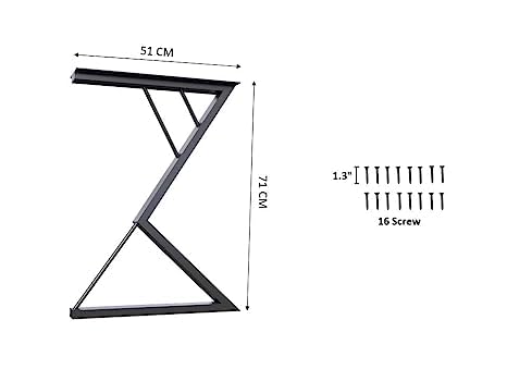 ZITONIOM ZITONIOM 28 inch Metal Table Legs Heavy Duty Industrial Table Base Black Metal Furniture Legs Modern Dining Coffee Table Legs DIY Desk Legs Set of 2 only Legs 28 H20 L354 W inch 71519Cm  - Image 2