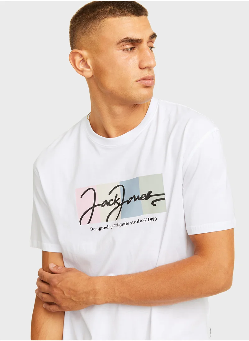 JACK & JONES Jorportland Logo Crew Neck T-Shirt
