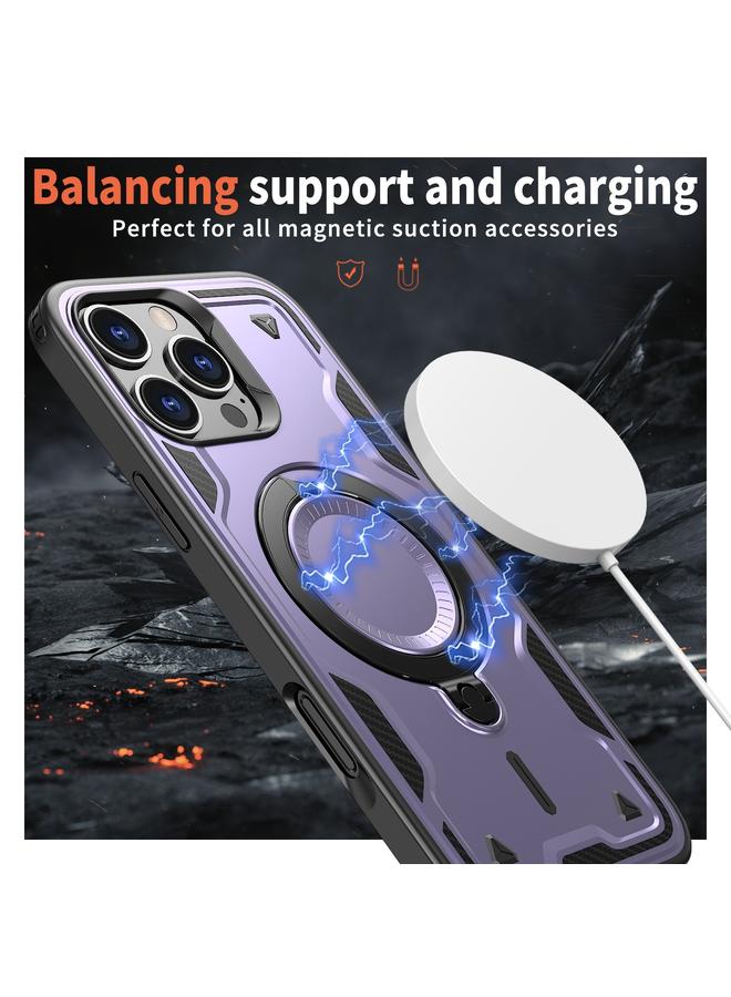 اس-توب جراب لهاتف iPhone 16 Pro Max PC Hybrid TPU Armor MagSafe Ring Holder جراب هاتف - Image 3