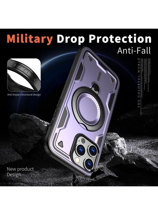 اس-توب جراب لهاتف iPhone 16 Pro Max PC Hybrid TPU Armor MagSafe Ring Holder جراب هاتف - Image 4