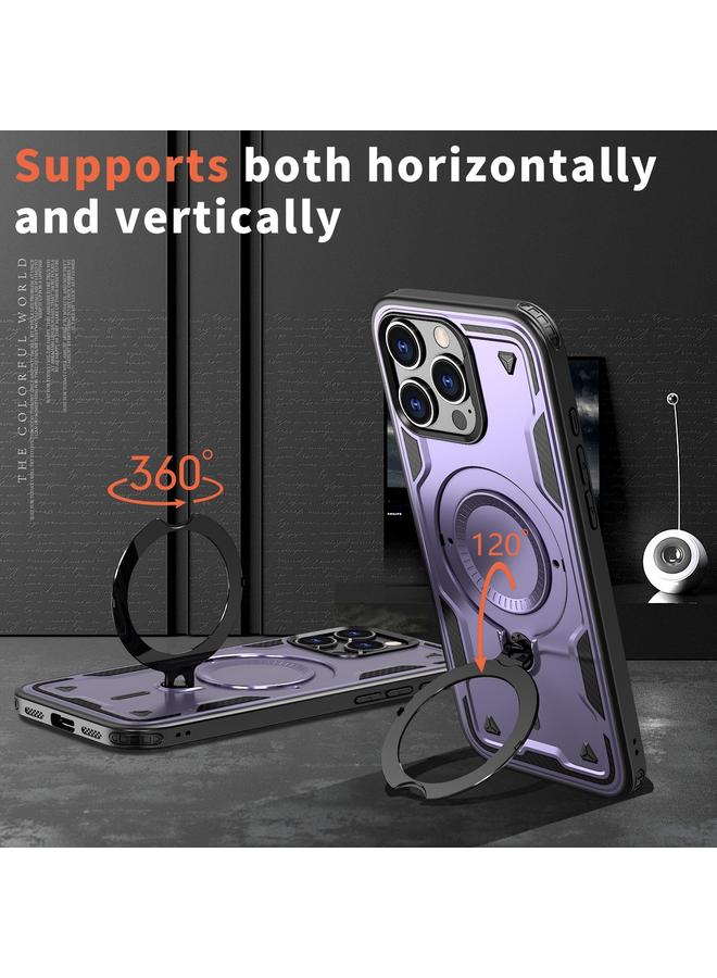 اس-توب جراب لهاتف iPhone 16 Pro Max PC Hybrid TPU Armor MagSafe Ring Holder جراب هاتف - Image 2