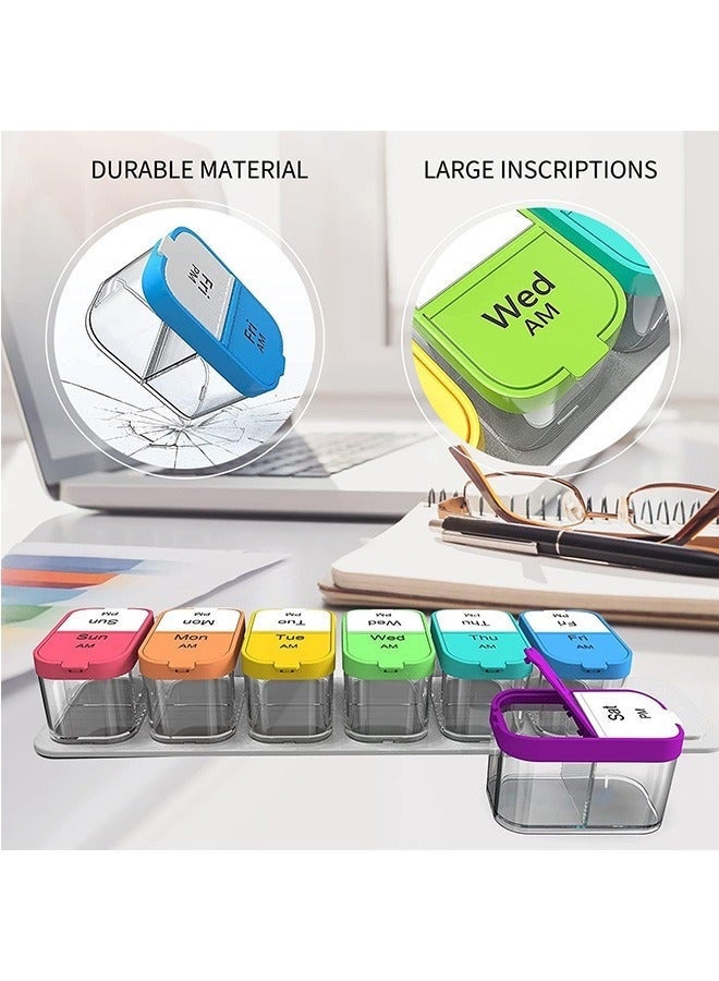 lebonaer Extra Large Weekly Pill Organizer 2 Times A Day, Pill Box 7 Day Am Pm to Hold Daily Medicine Vitamin and Supplements for Elders, Arthrtic Patients and Kids - Image 5