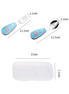 Brain Giggles Brain Giggles Stainless Steel Kids Cutlery Set Children Spoon and Fork with Case Rainbow Handle Design  - Image 2