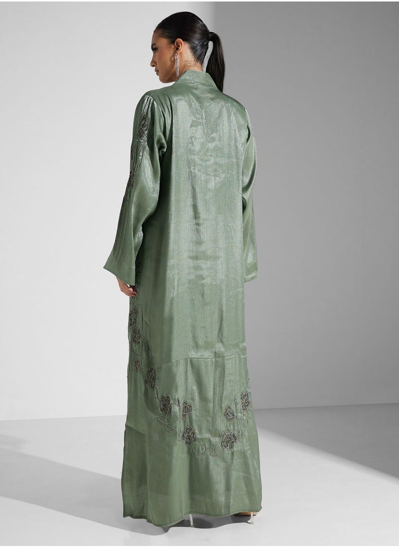 hayas closet - Embellished High Neck Abaya - Image 1