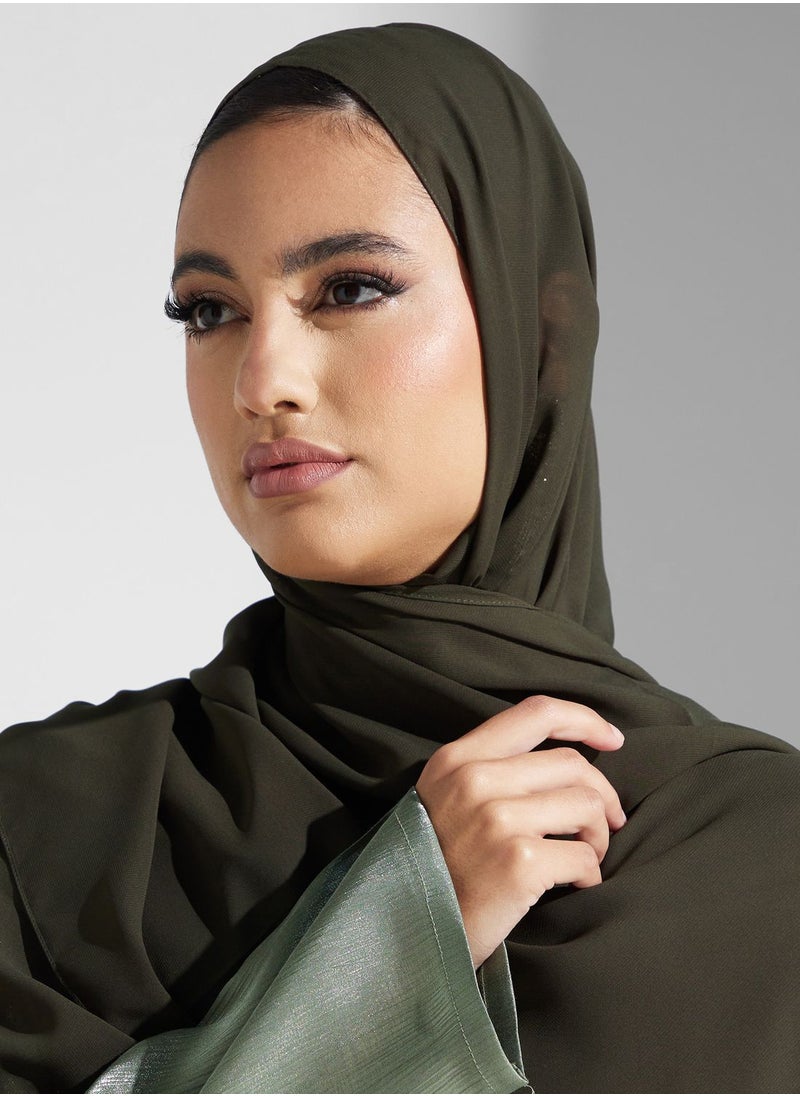 hayas closet - Embellished High Neck Abaya - Image 1