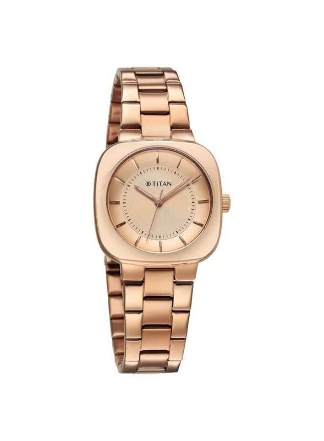 TITAN Horizon Quartz Analog Rose Gold Dial Rose Gold Stainless Steel Strap Watch for Women - 95296WM01